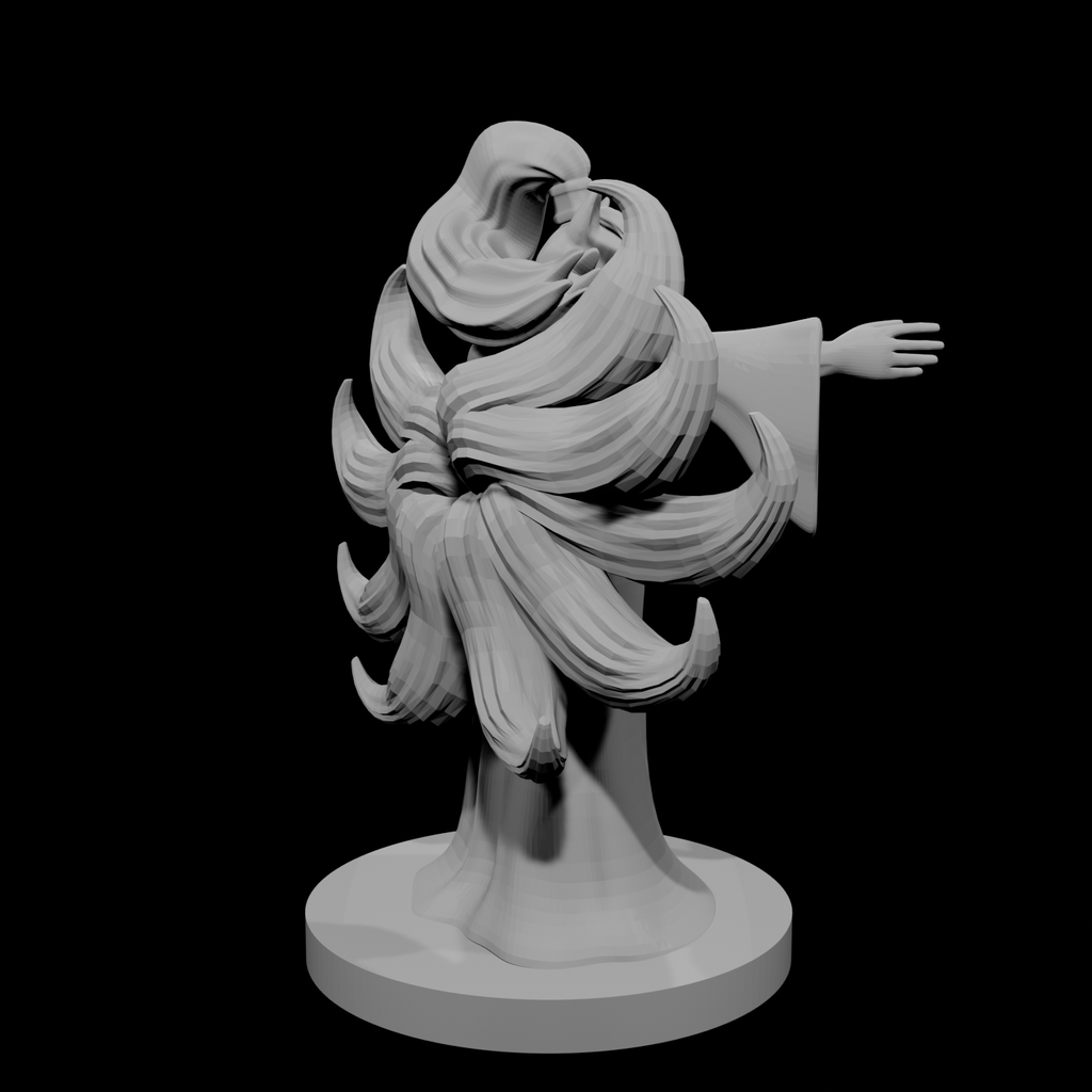 Kitsune Female Mage with Nine Tails