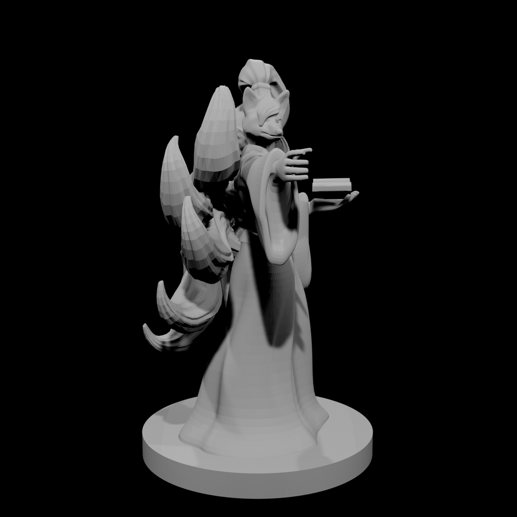 Kitsune Female Mage with Nine Tails