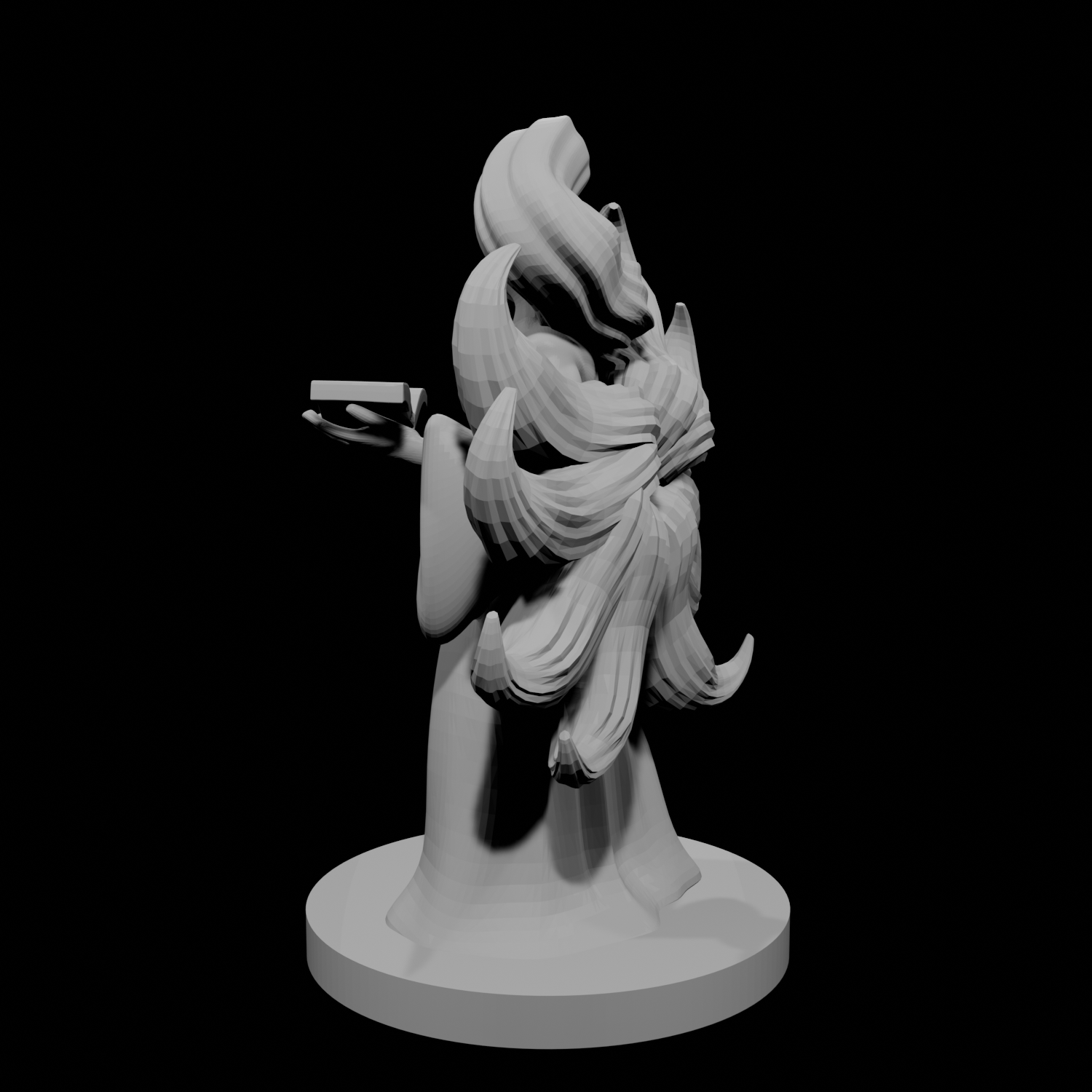 Kitsune magicienne femme à neuf queues
