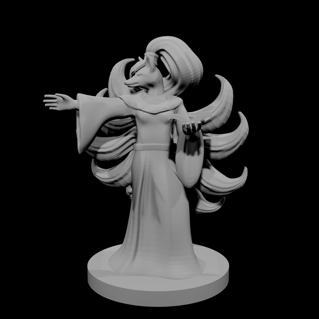 Kitsune Female Mage with Nine Tails