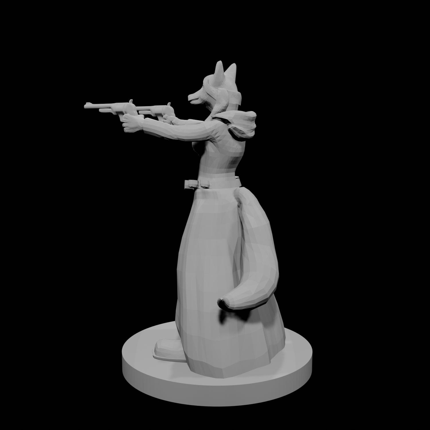 Kitsune flingueuse deux pistolets femme