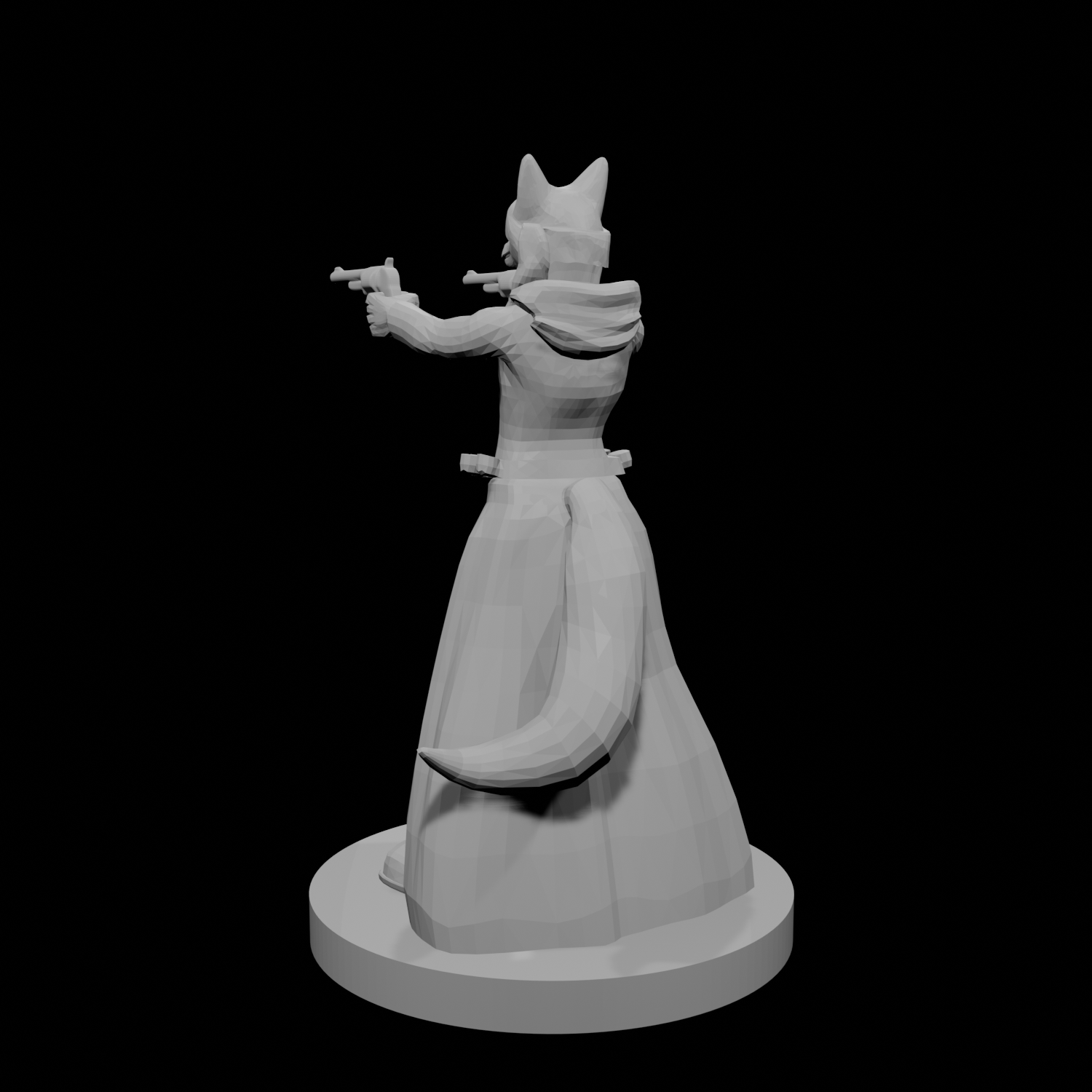 Kitsune flingueuse deux pistolets femme