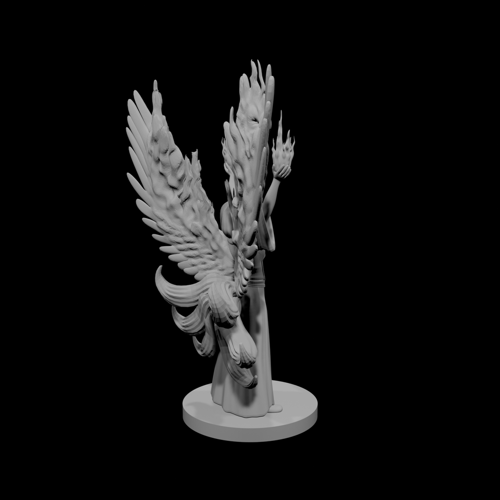 Kitsune Phoenix Unicorn Six Tail Masked Fire Sorceress