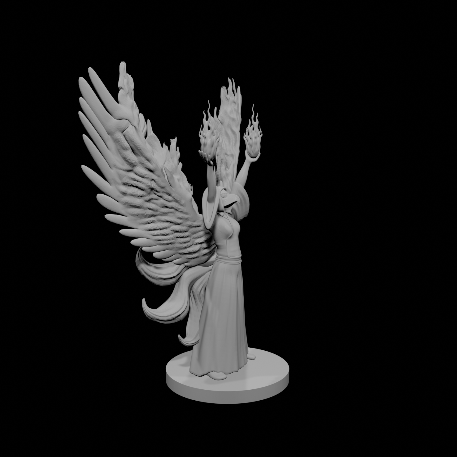 Kitsune Phoenix Unicorn Six Tail Masked Fire Sorceress