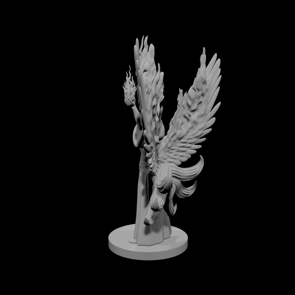 Kitsune Phoenix Unicorn Six Tail Masked Fire Sorceress