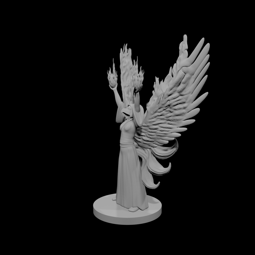 Kitsune Phoenix Unicorn Six Tail Masked Fire Sorceress