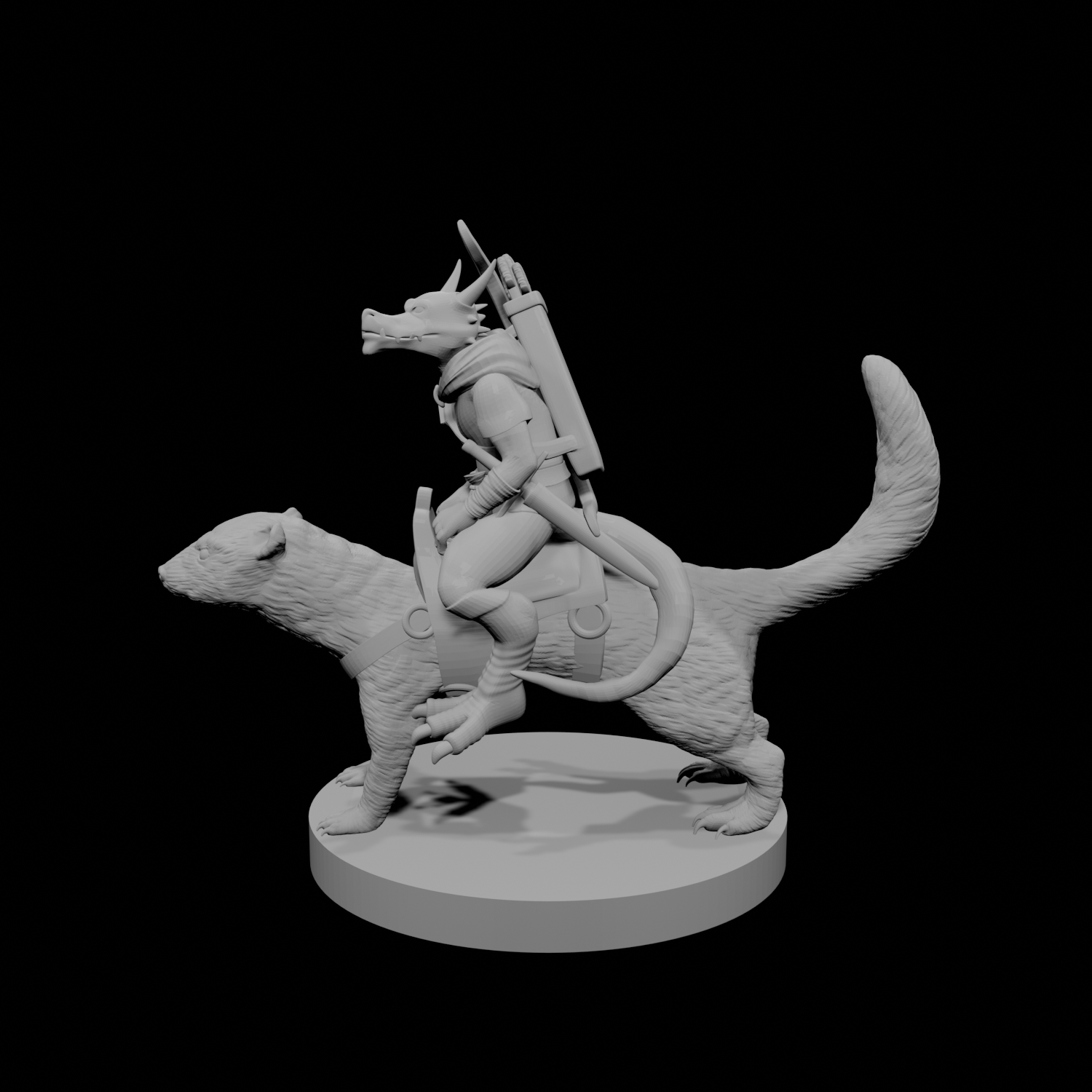Kobold Ranger on a Dire Weasel