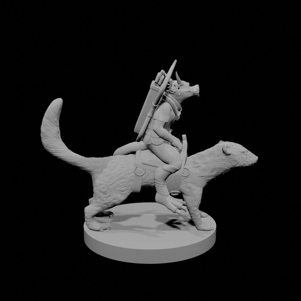 Kobold Ranger on a Dire Weasel