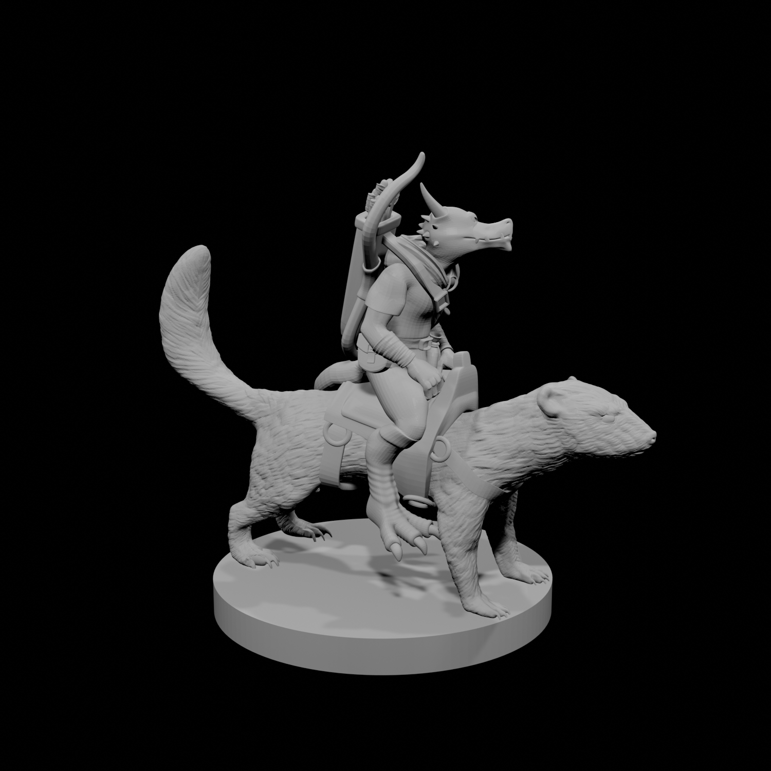 Kobold Ranger on a Dire Weasel