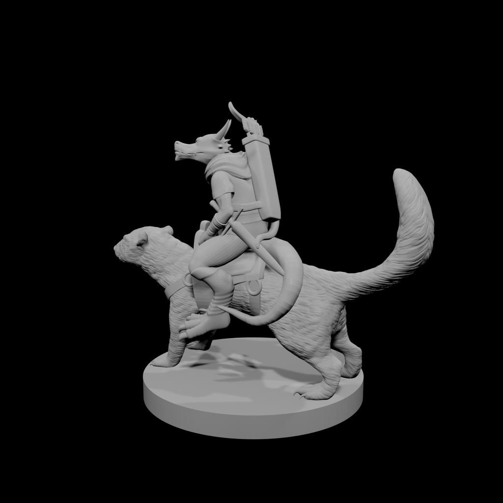 Kobold Ranger on a Dire Weasel