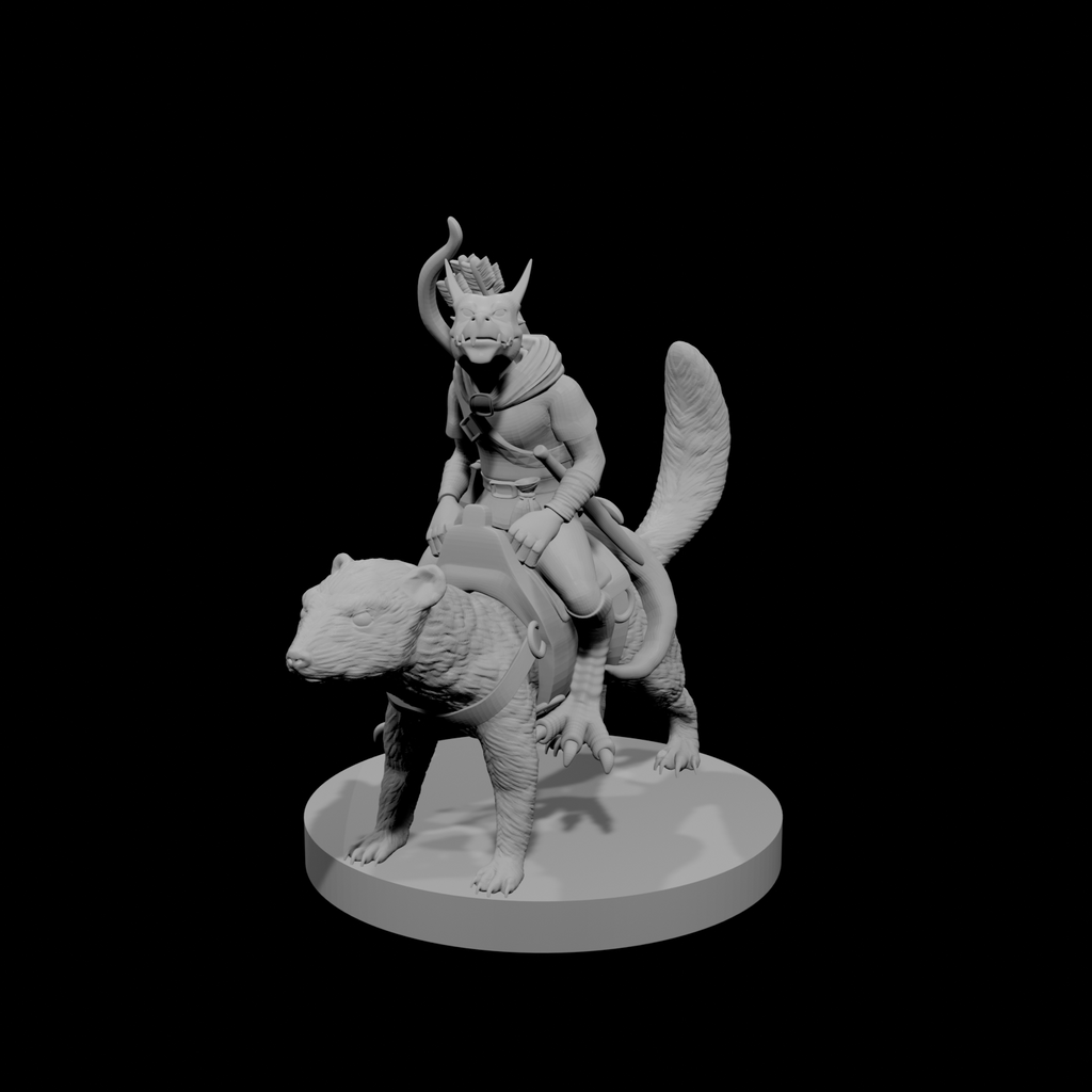 Kobold Ranger on a Dire Weasel