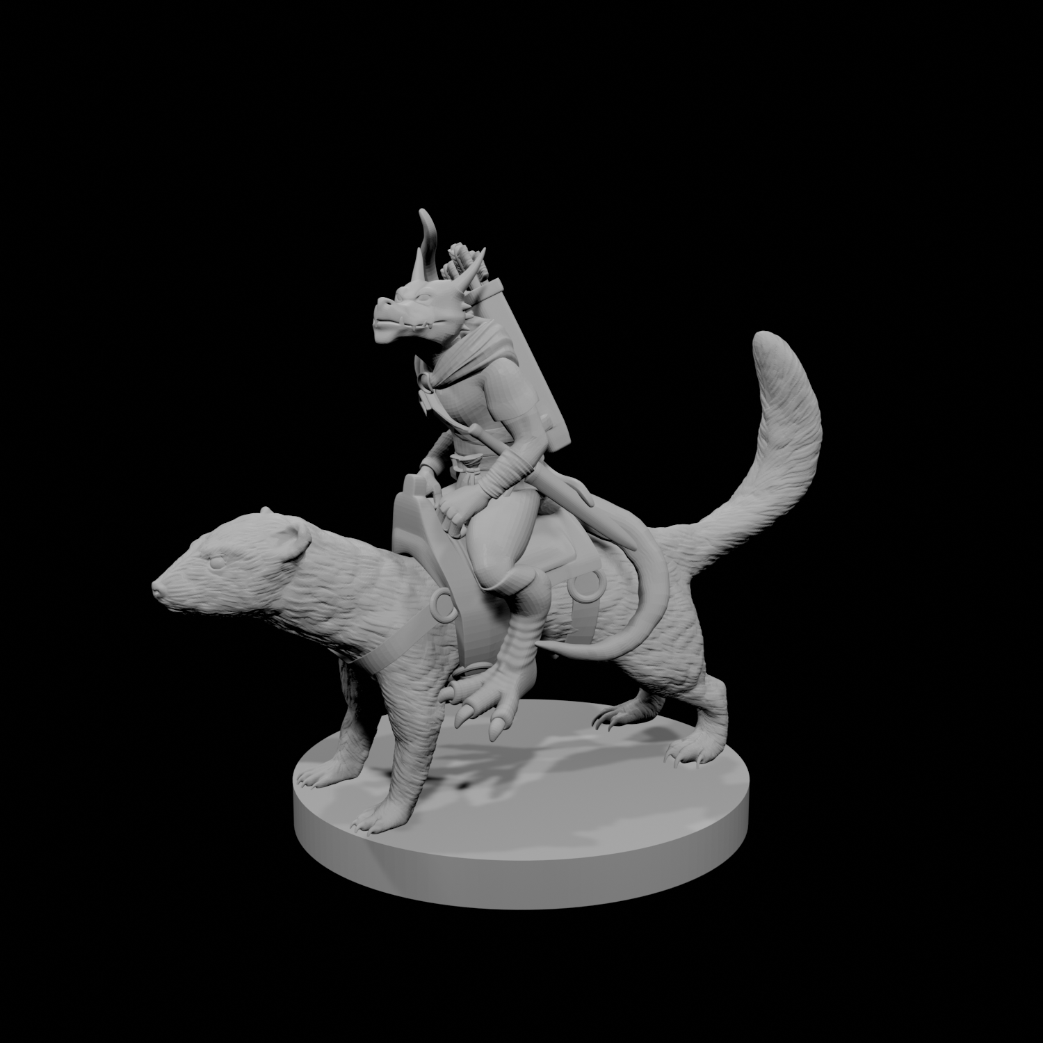 Kobold Ranger on a Dire Weasel