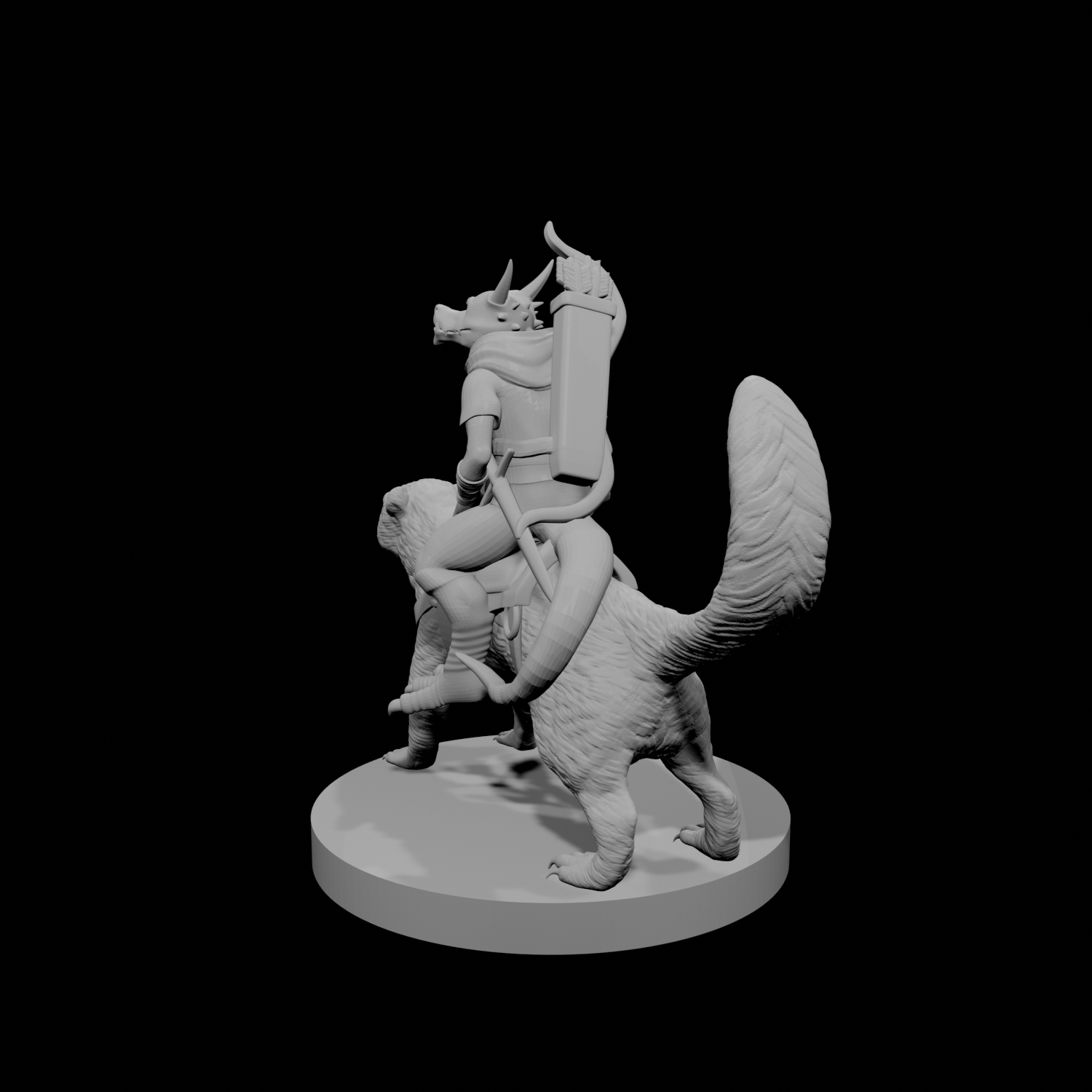 Kobold Ranger on a Dire Weasel