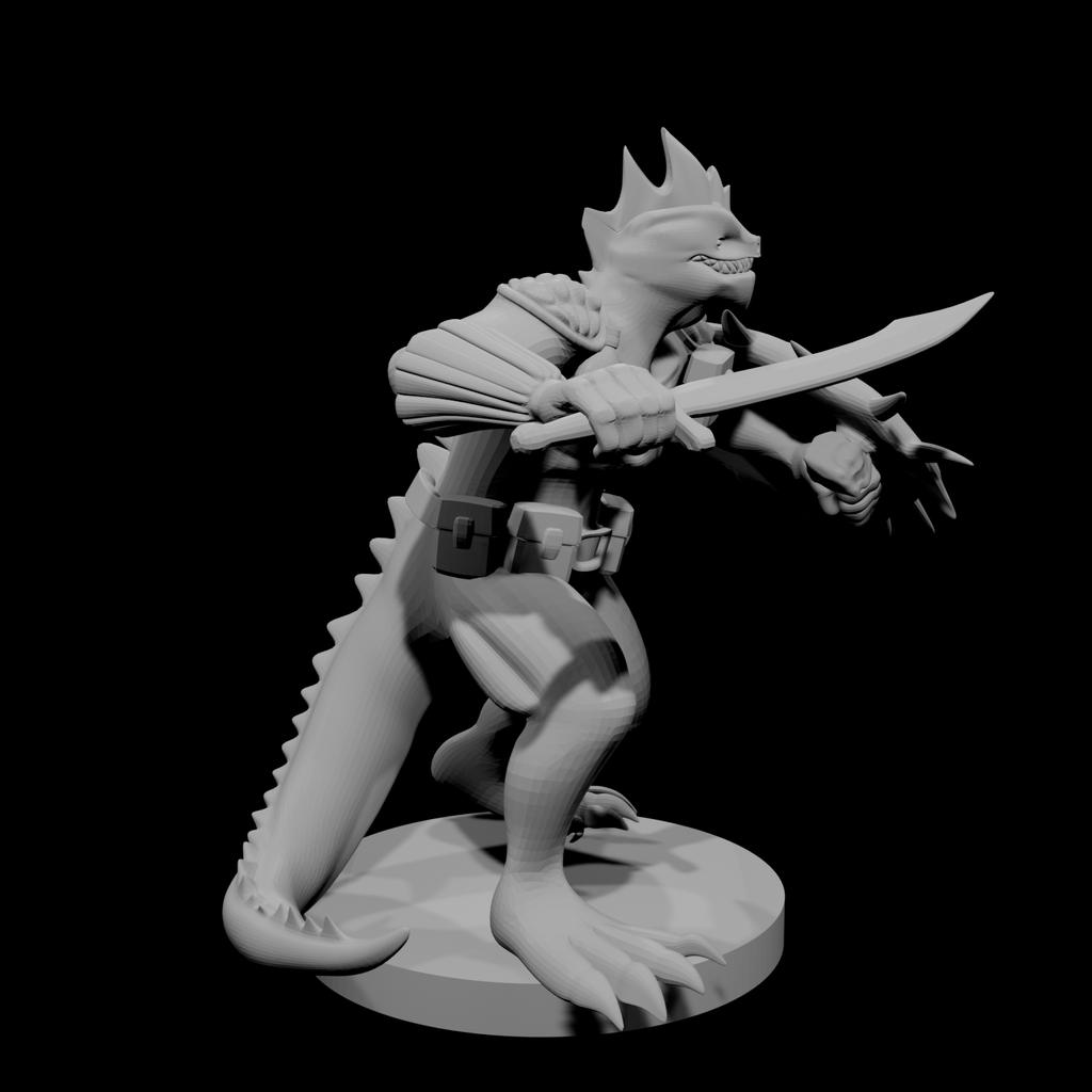 Lizardfolk Fighter with Scimitar and Shield