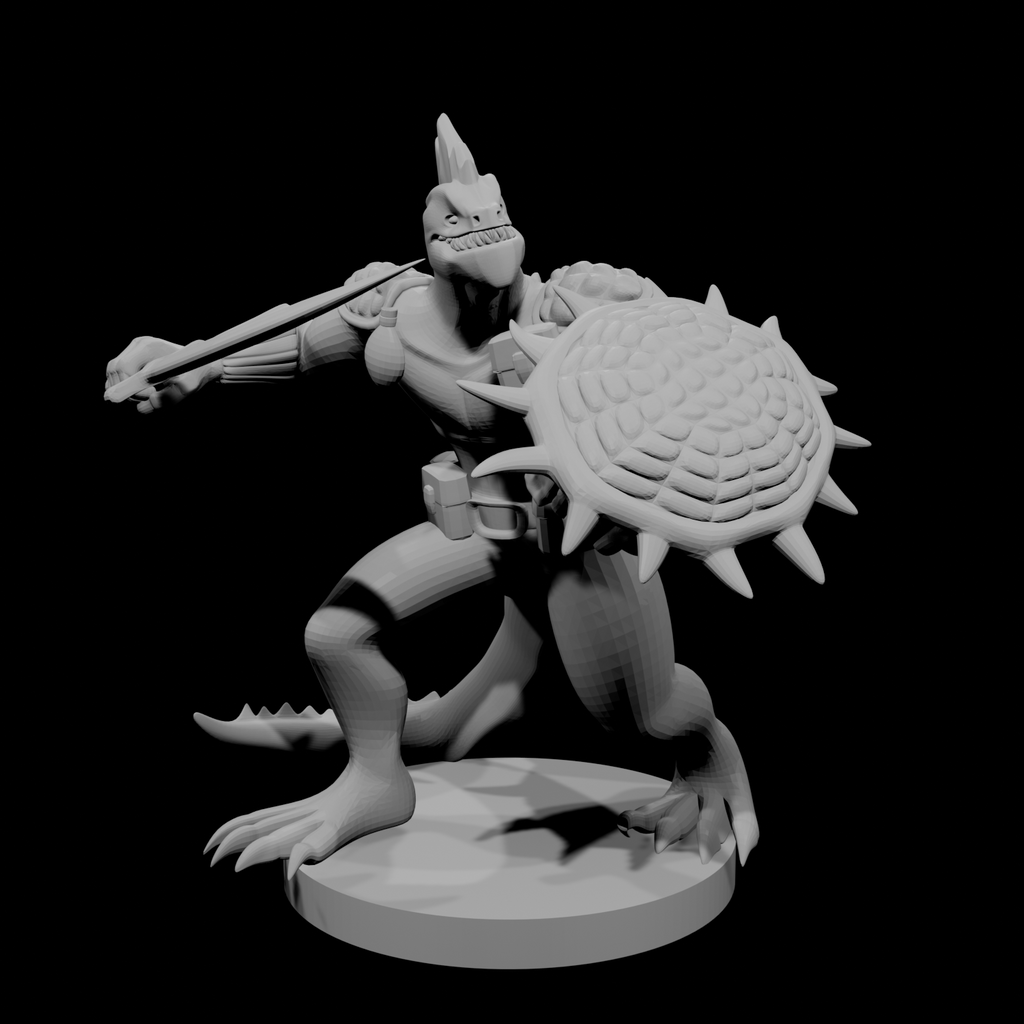 Lizardfolk Fighter with Scimitar and Shield