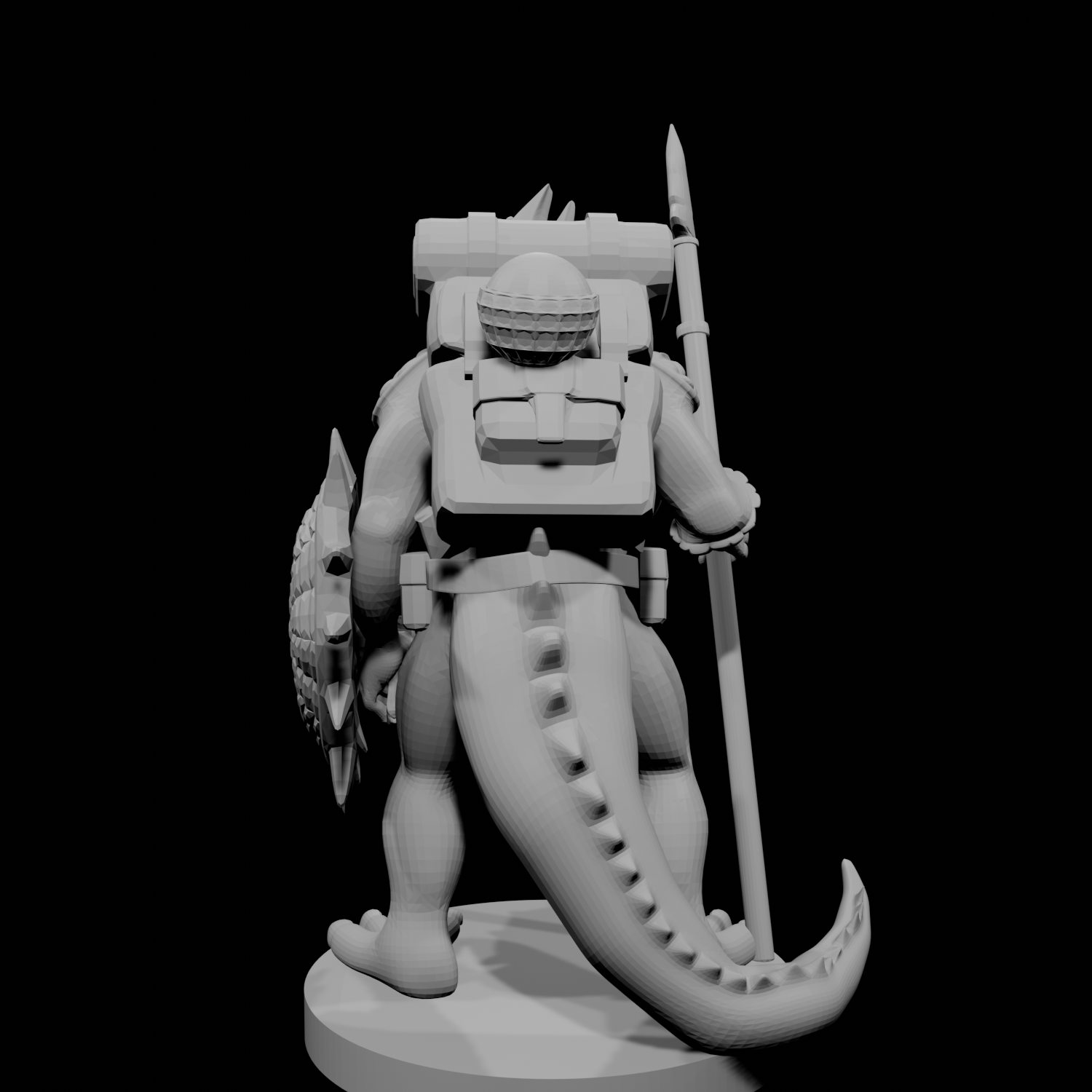 Lizardfolk Fighter with Shield and Spear