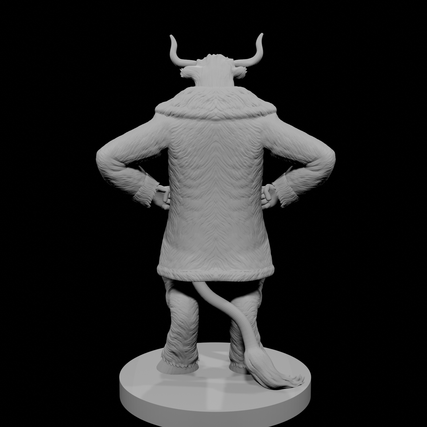 Minotaur Male Bard with big fur coat
