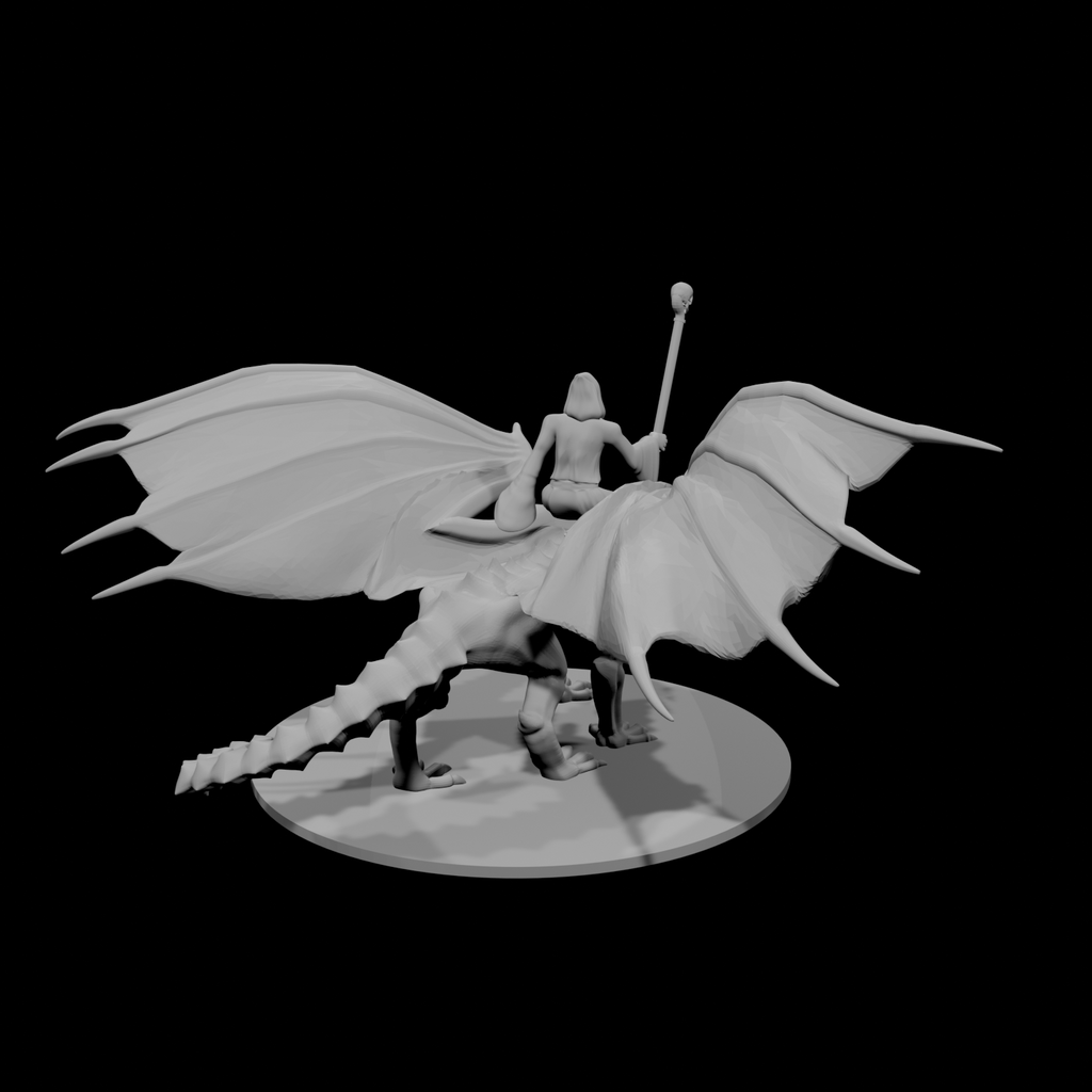 Necromancer Mounted on Undead Dragon