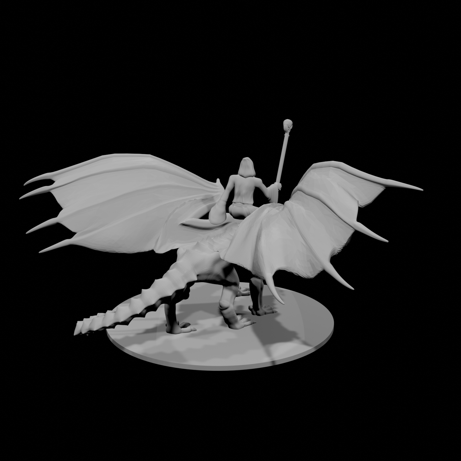 Necromancer Mounted on Undead Dragon