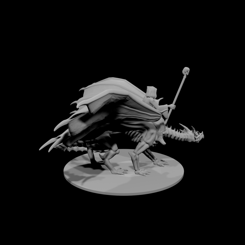 Necromancer Mounted on Undead Dragon