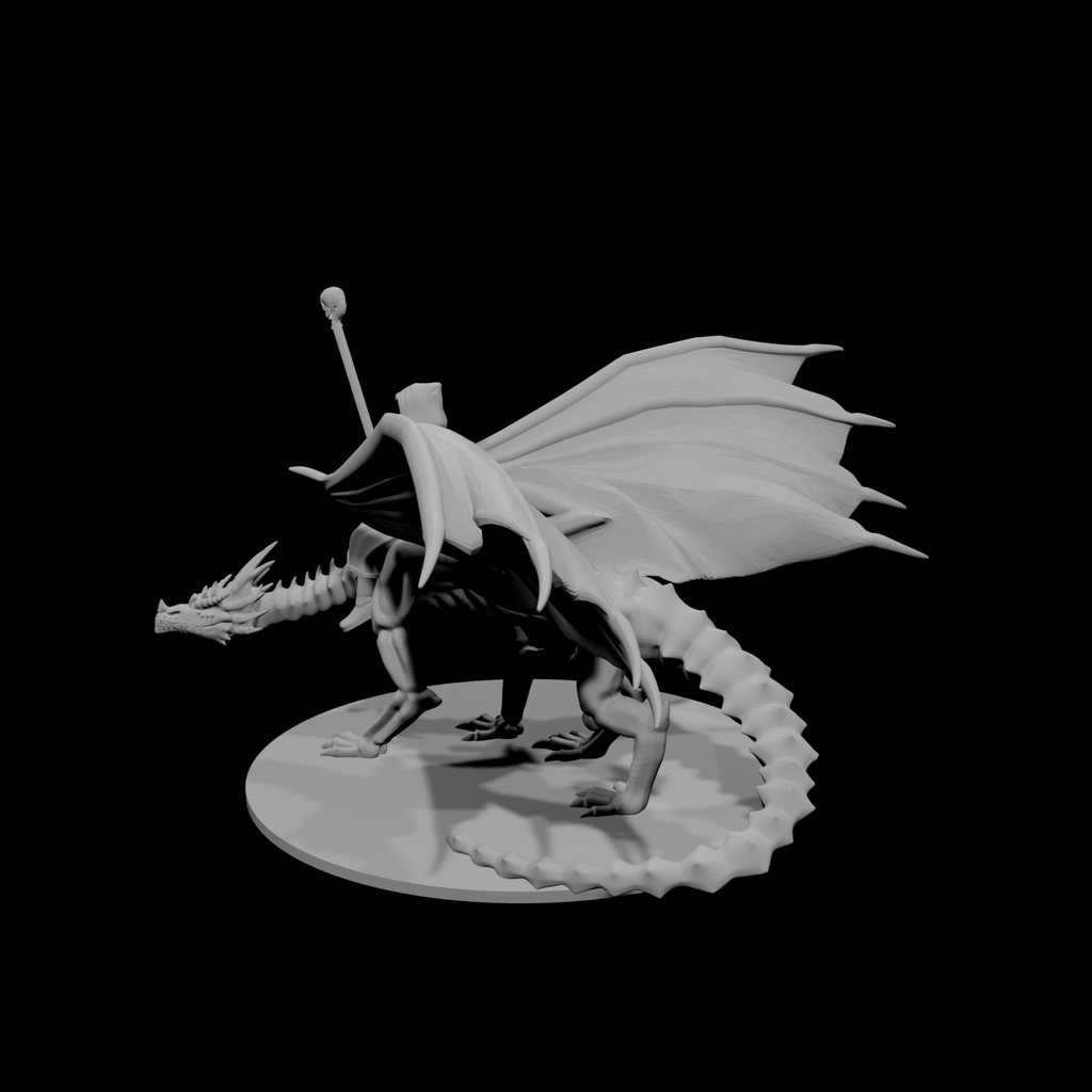 Necromancer Mounted on Undead Dragon