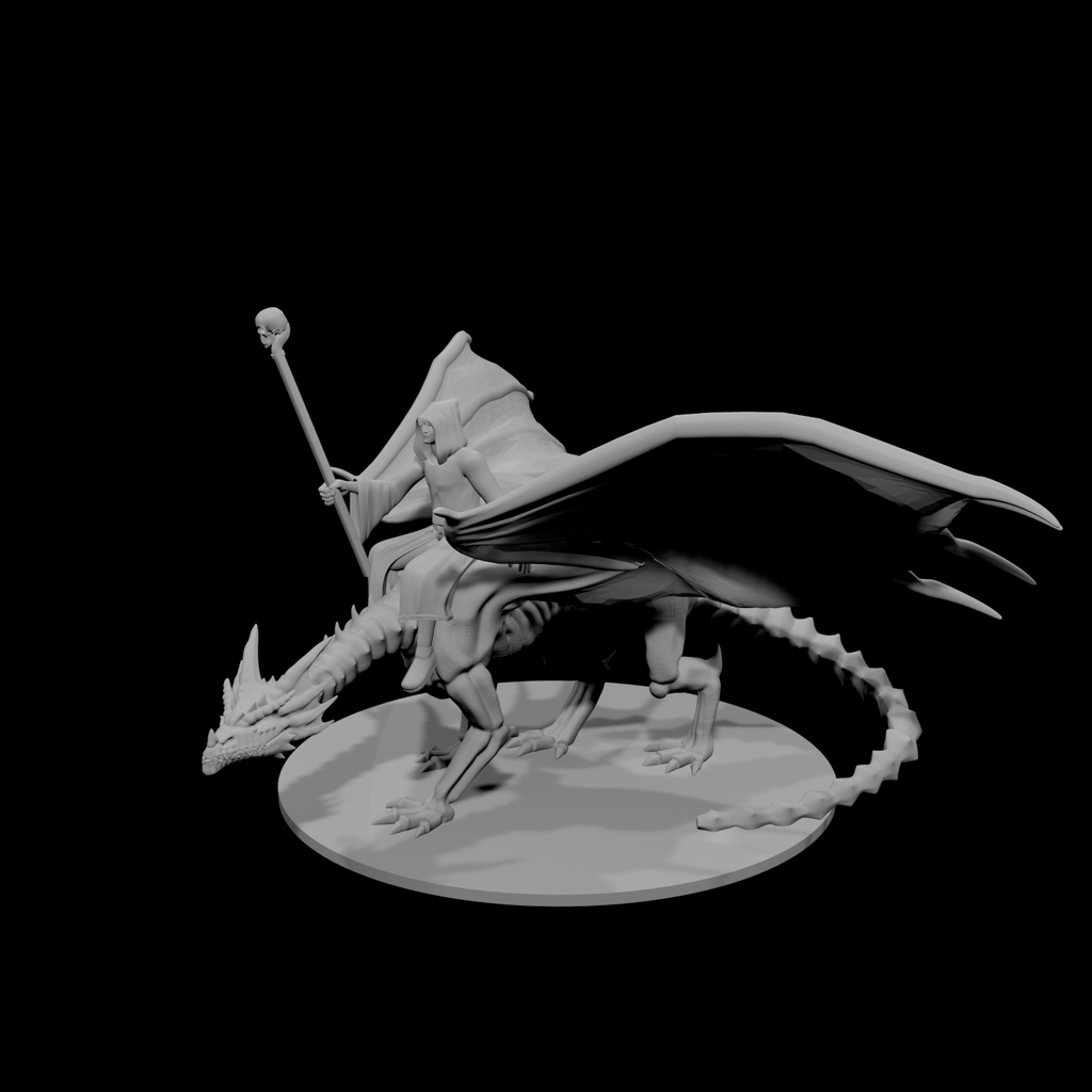 Necromancer Mounted on Undead Dragon