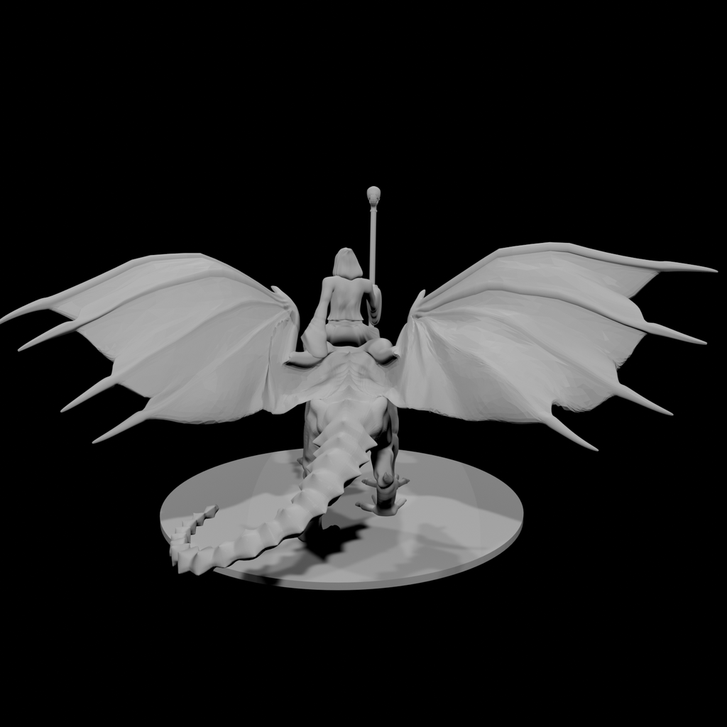 Necromancer Mounted on Undead Dragon