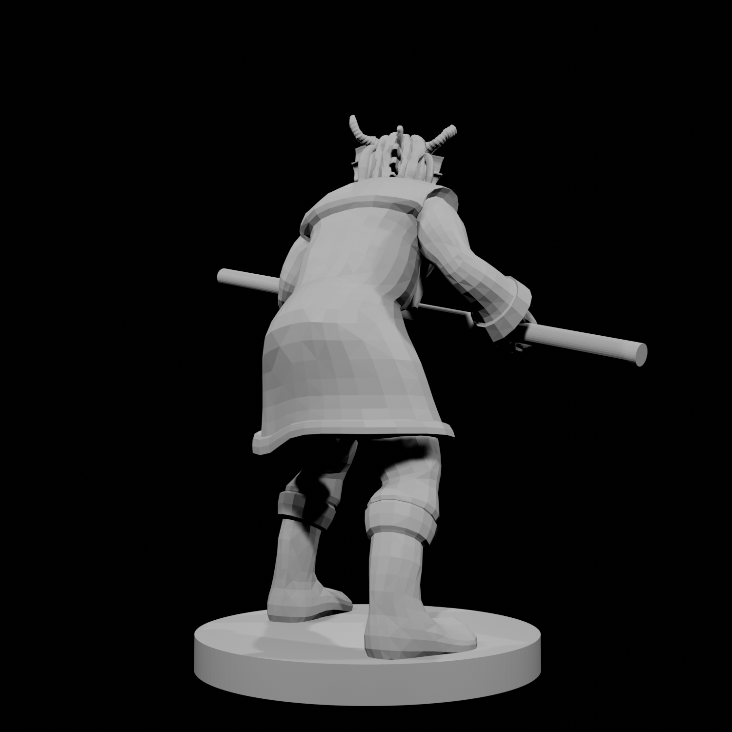 Red Dragonborn male Monk with Staff