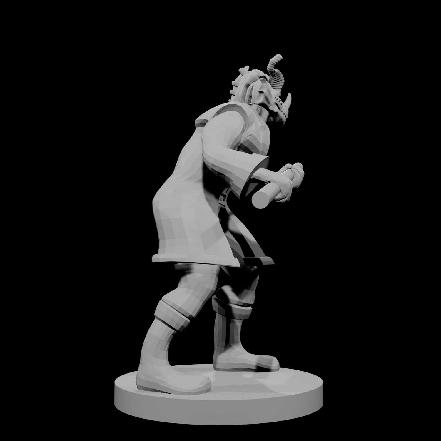 Red Dragonborn male Monk with Staff