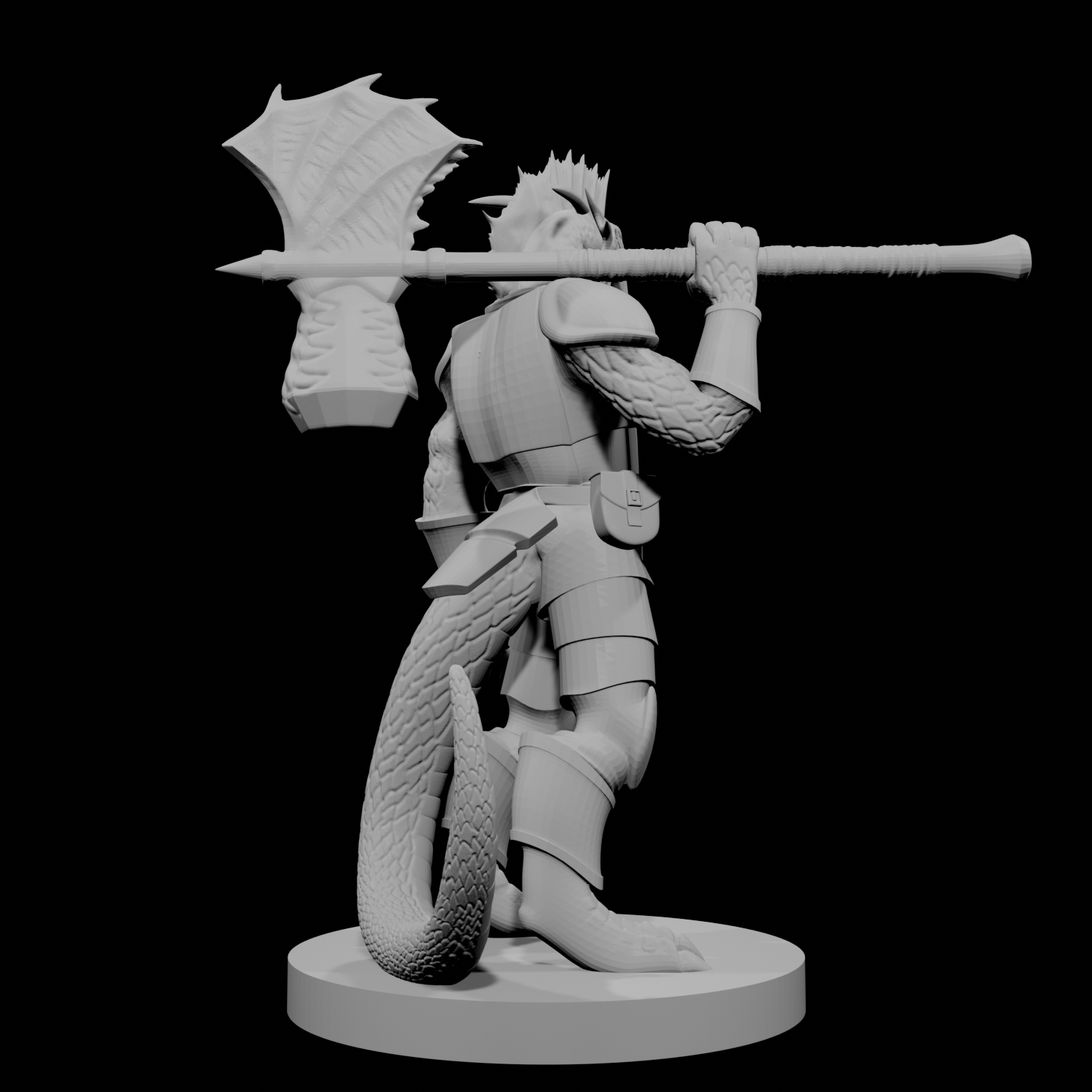 Silver Dragonborn War Cleric with Maul Axe Combo