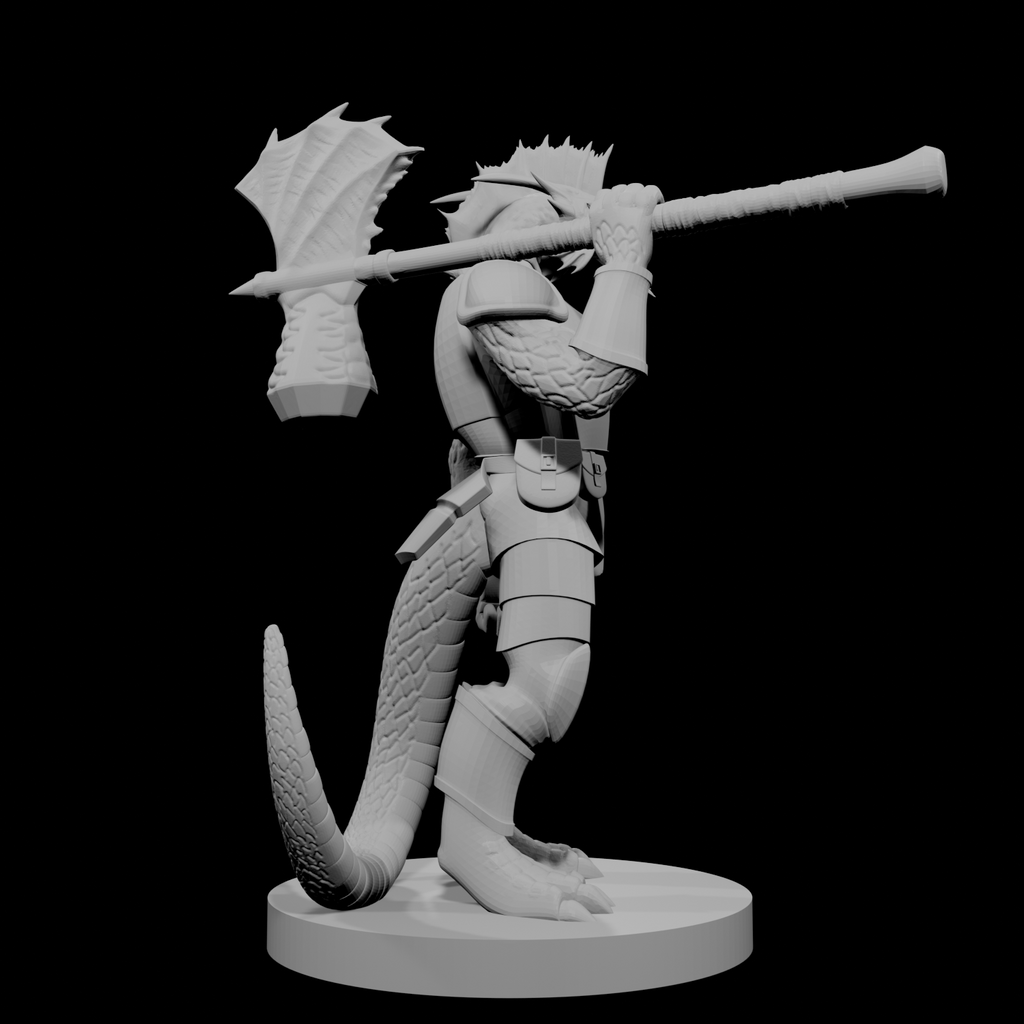 Silver Dragonborn War Cleric with Maul Axe Combo