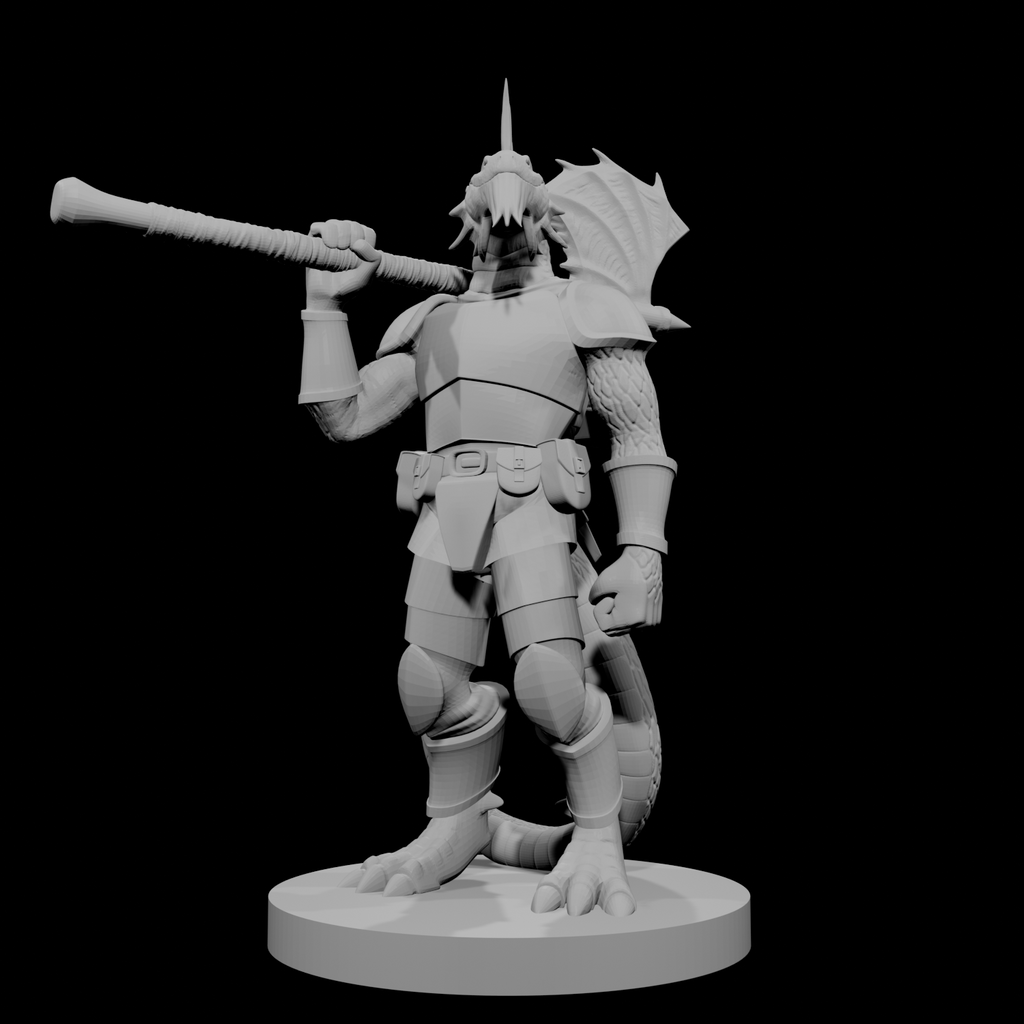 Silver Dragonborn War Cleric with Maul Axe Combo