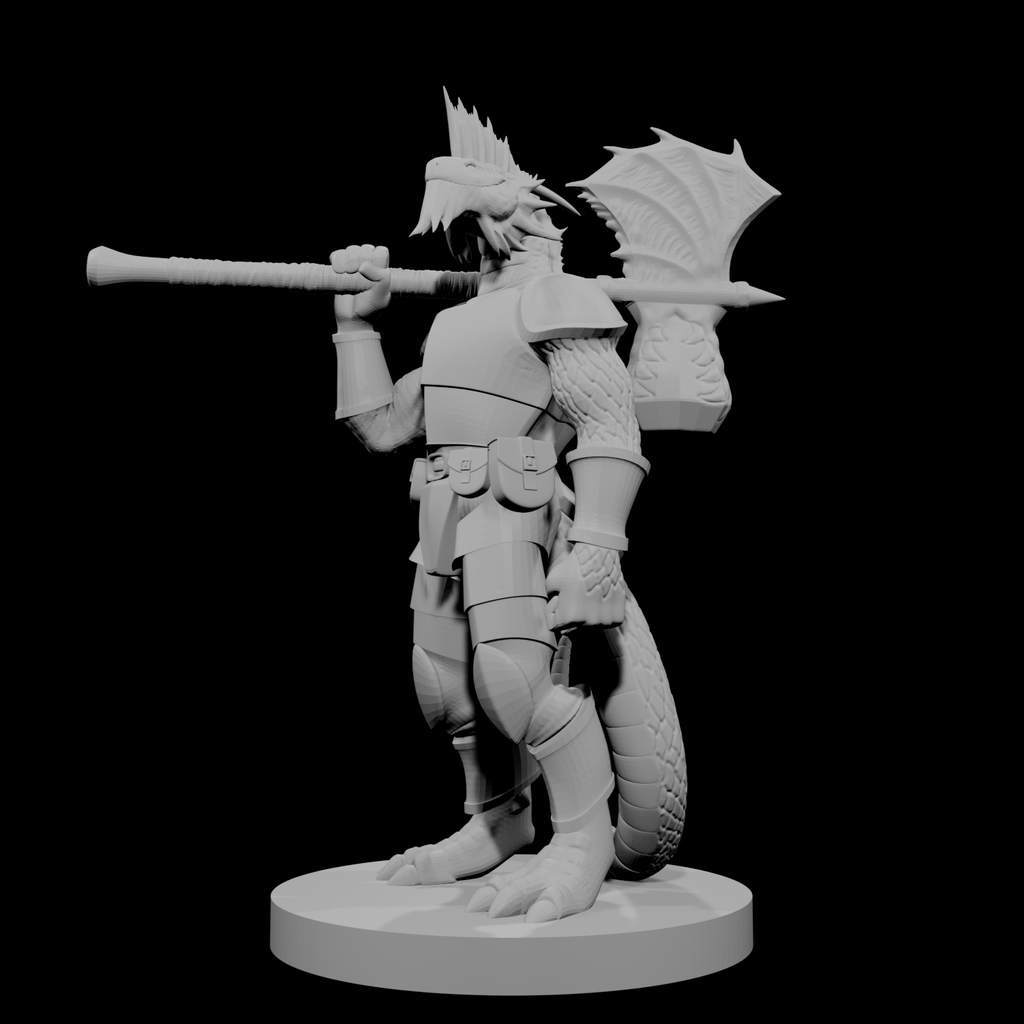 Silver Dragonborn War Cleric with Maul Axe Combo