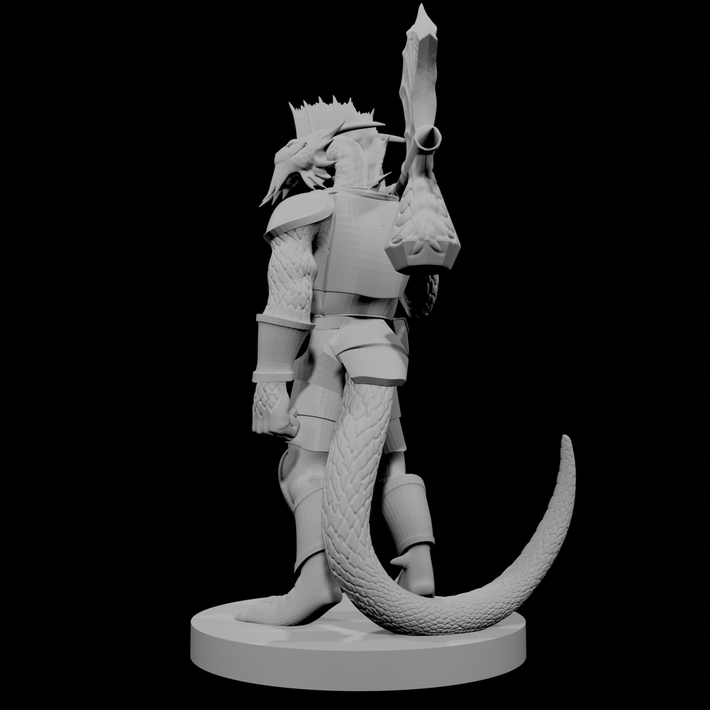 Silver Dragonborn War Cleric with Maul Axe Combo