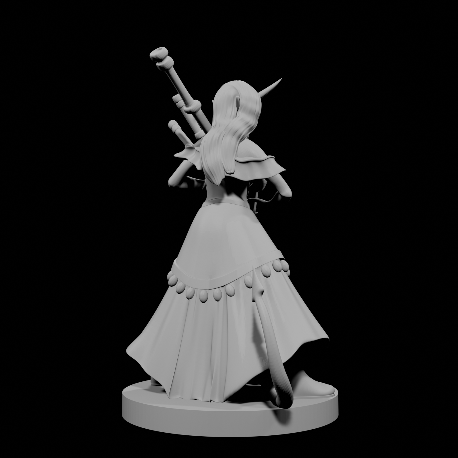 Tiefling Female Bard with Bagpipes