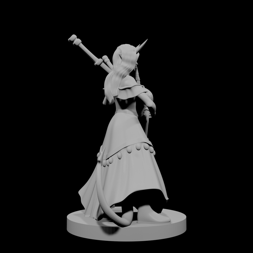 Tiefling Female Bard with Bagpipes