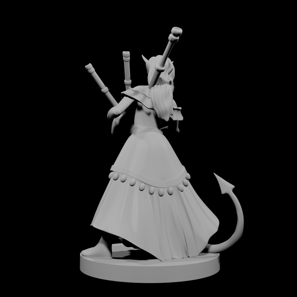 Tiefling Female Bard with Bagpipes