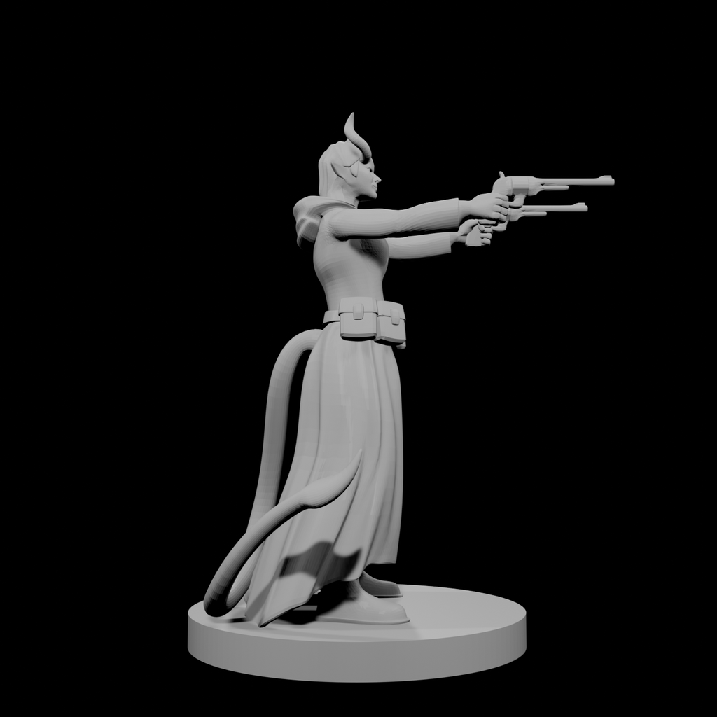 Tiefling Female Gunslinger two pistols