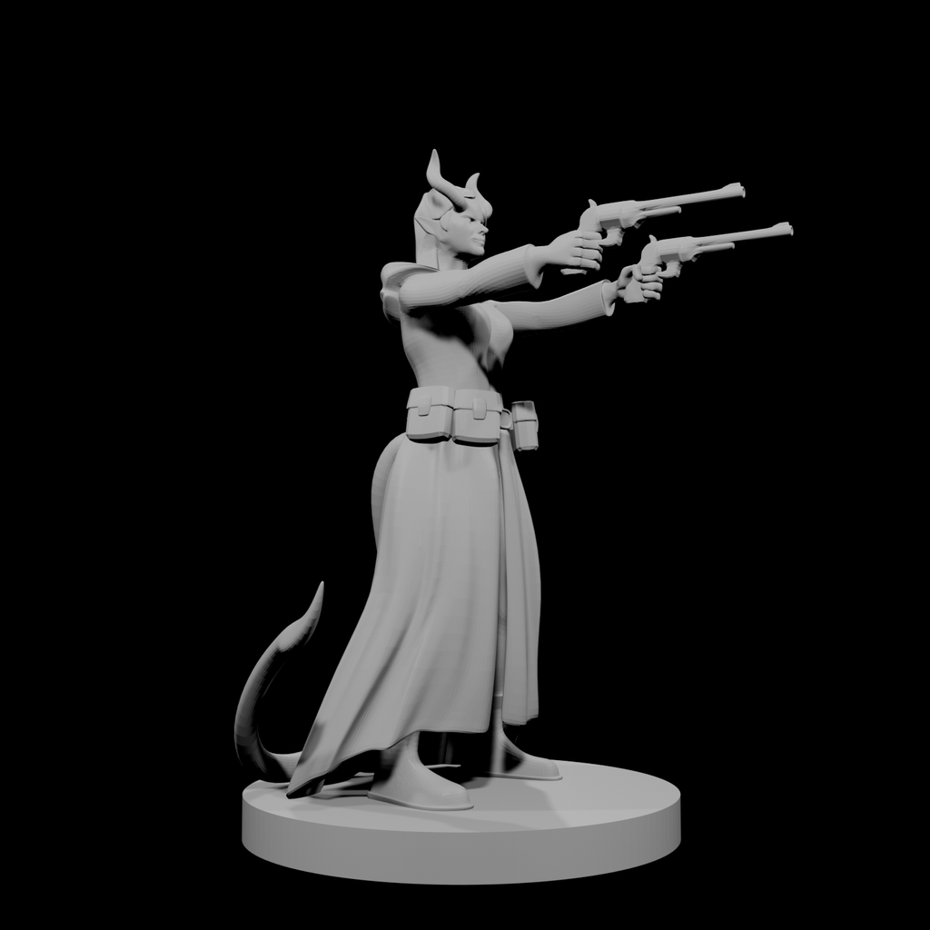 Tiefling Female Gunslinger two pistols