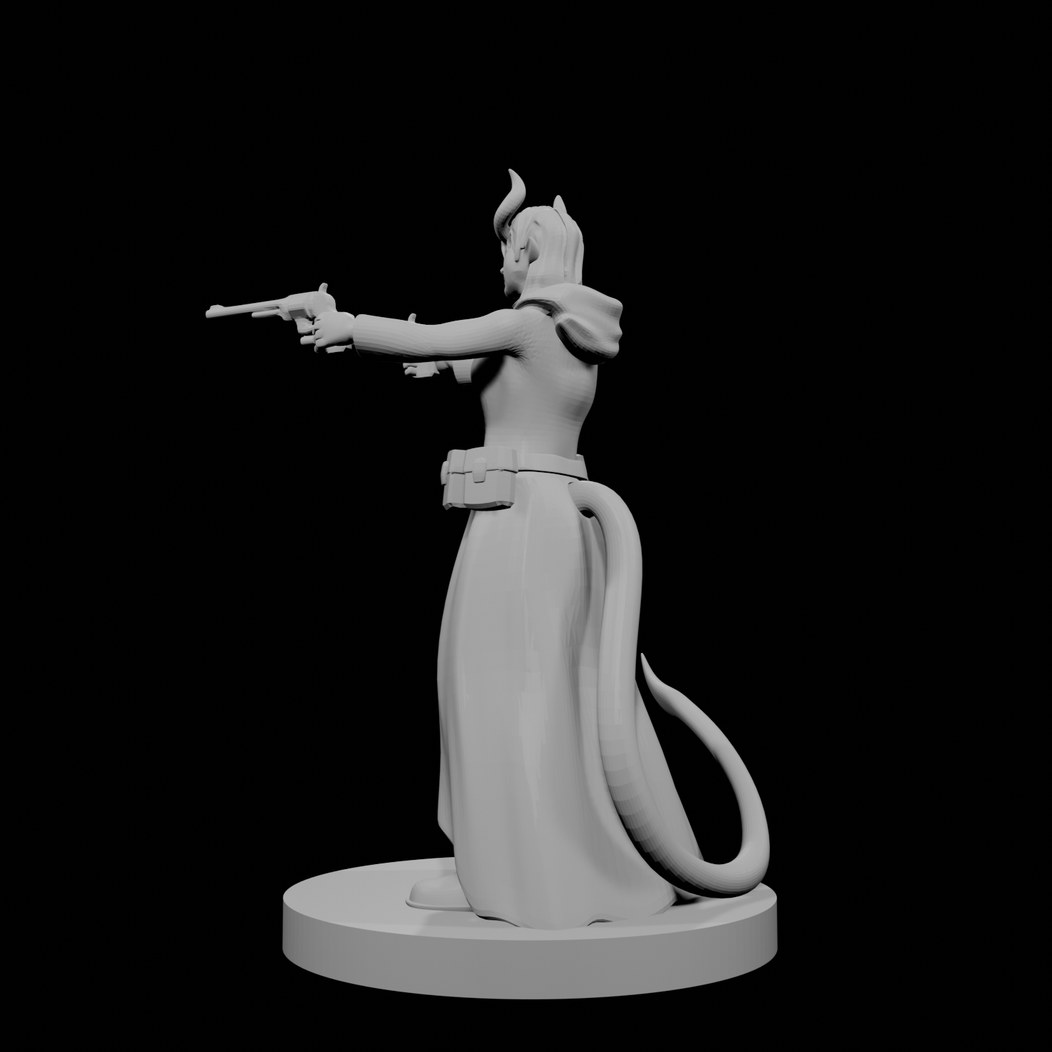 Tiefling Female Gunslinger two pistols