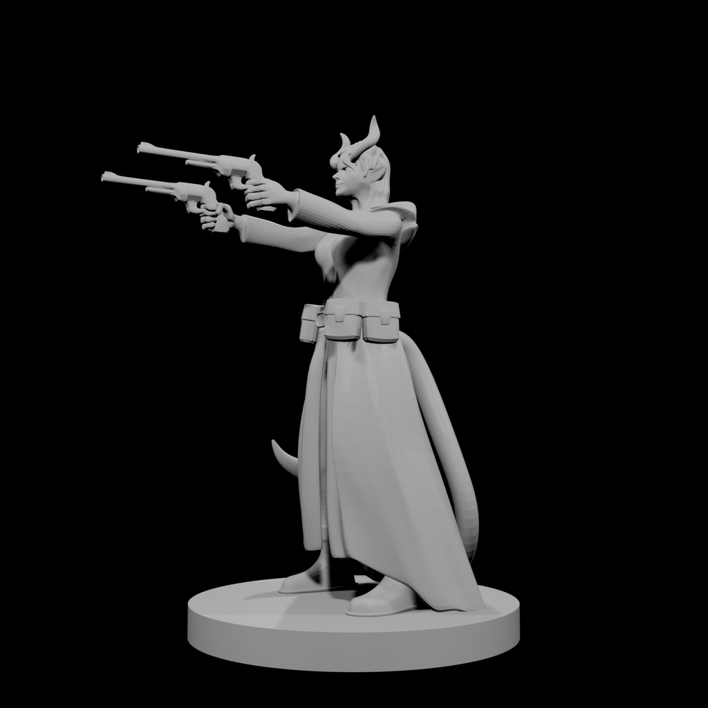 Tiefling Female Gunslinger two pistols