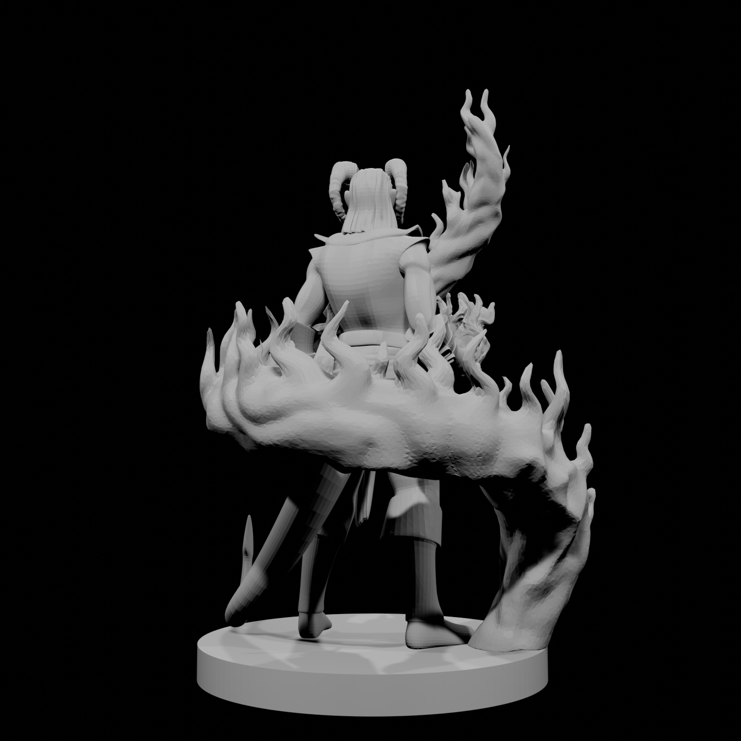Tiefling Male Sorcerer with Swirling Flames