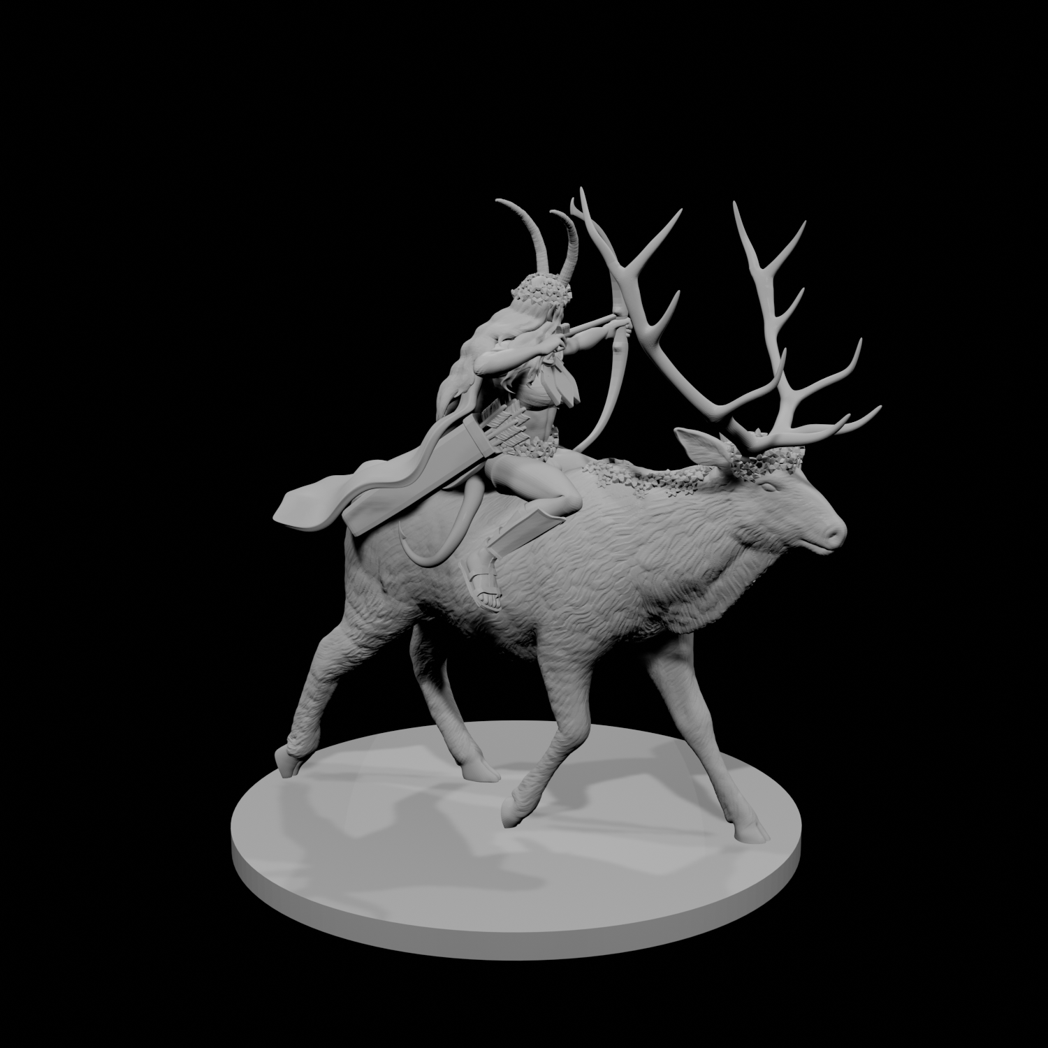 Tiefling Ranger on Elk