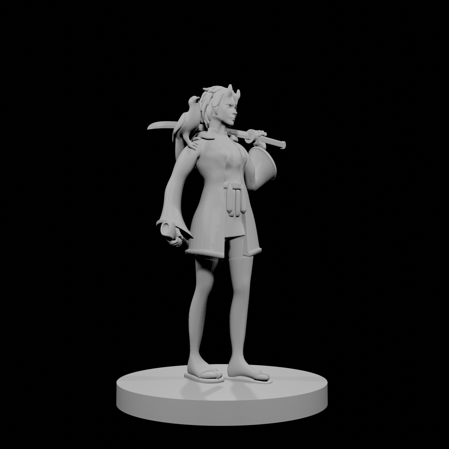 Tiefling Samurai with Raven
