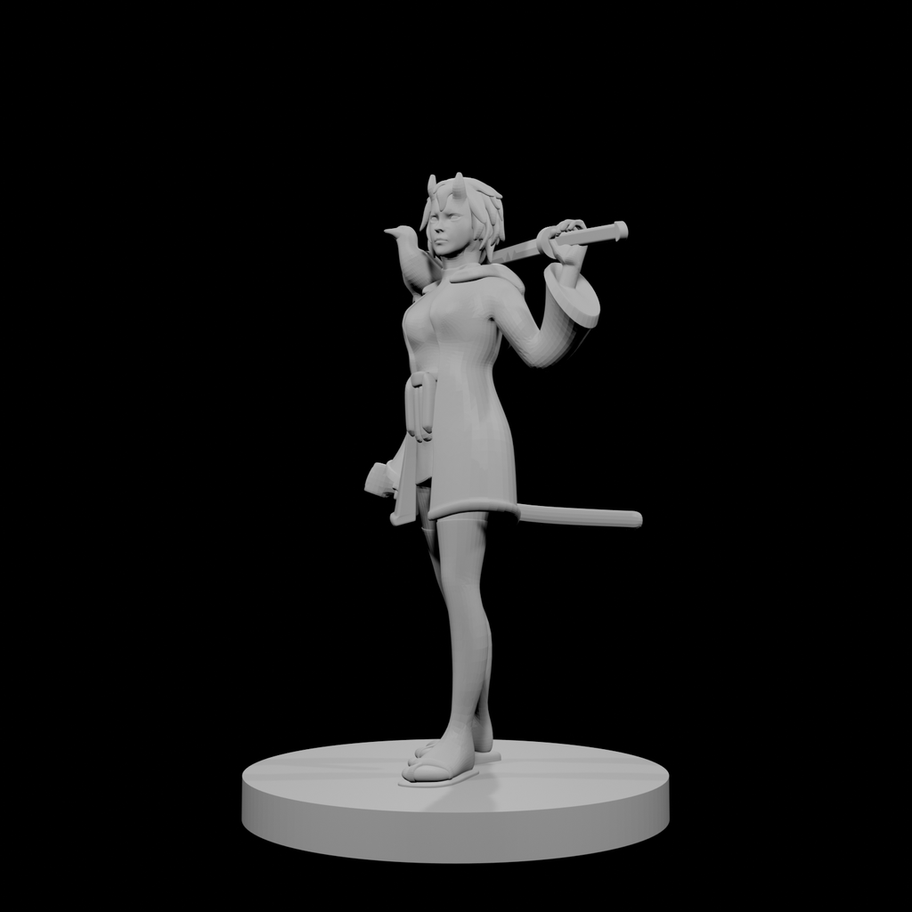 Tiefling Samurai with Raven