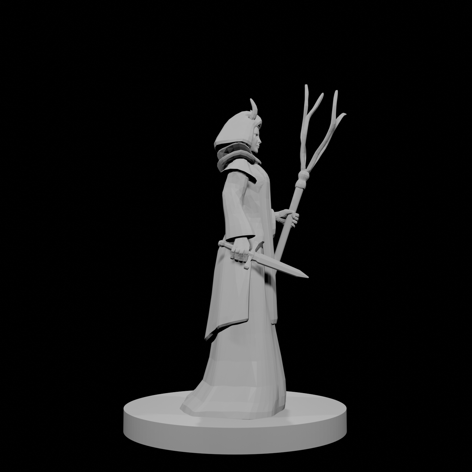 Tiefling Wizard with Archmage Robes and Tentacle Staff