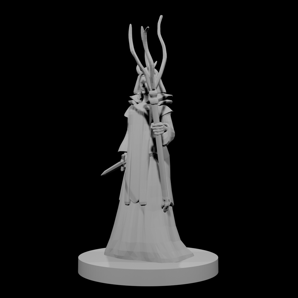 Tiefling Wizard with Archmage Robes and Tentacle Staff