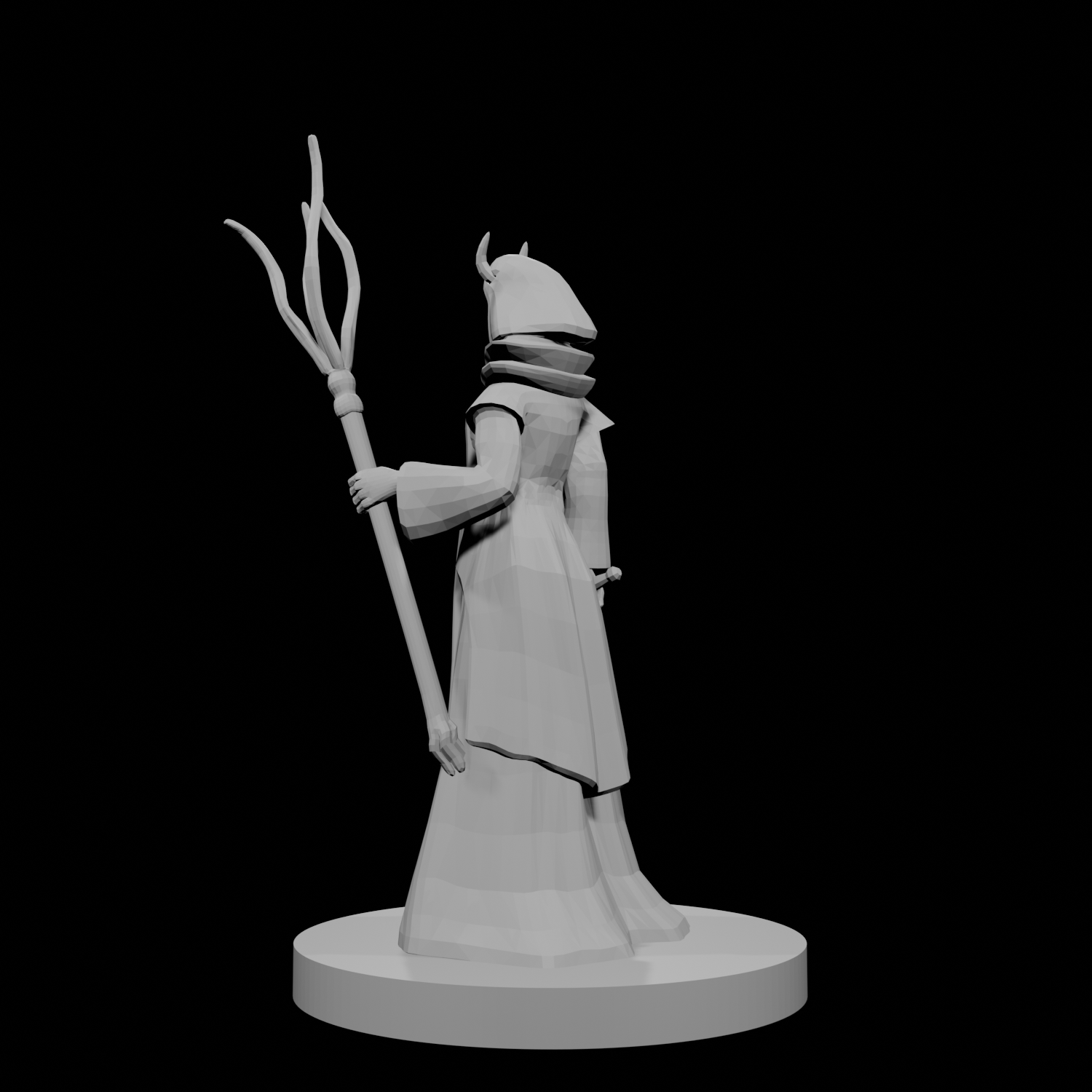 Tiefling Wizard with Archmage Robes and Tentacle Staff