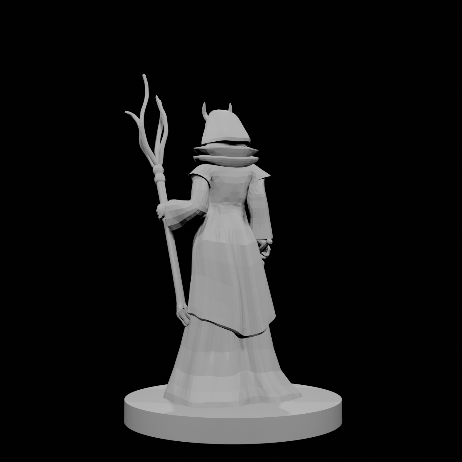 Tiefling Wizard with Archmage Robes and Tentacle Staff