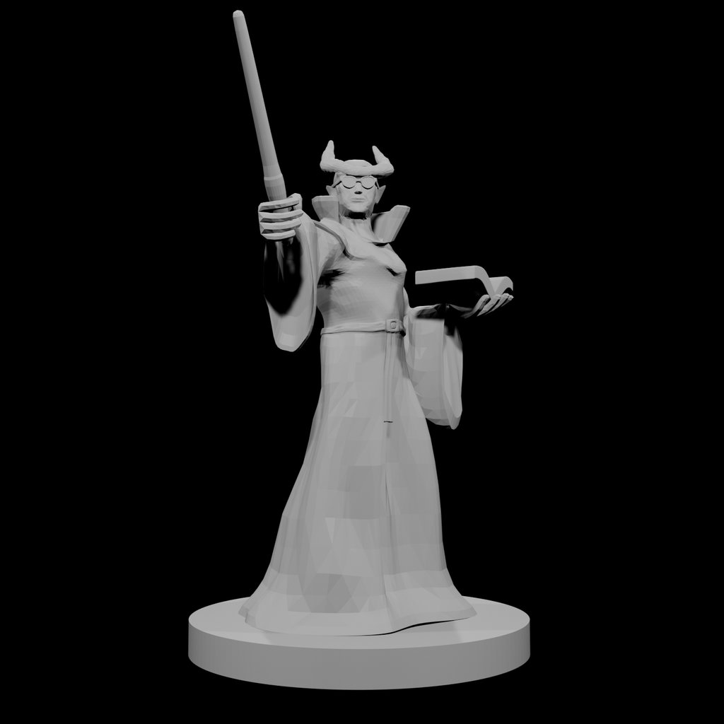 Tiefling Wizard with Glasses